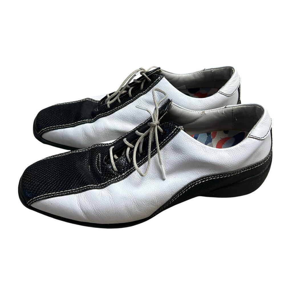 Footjoy Womens Golf Cleats Size 9 LoPro Black White Spikes Shoes 97223